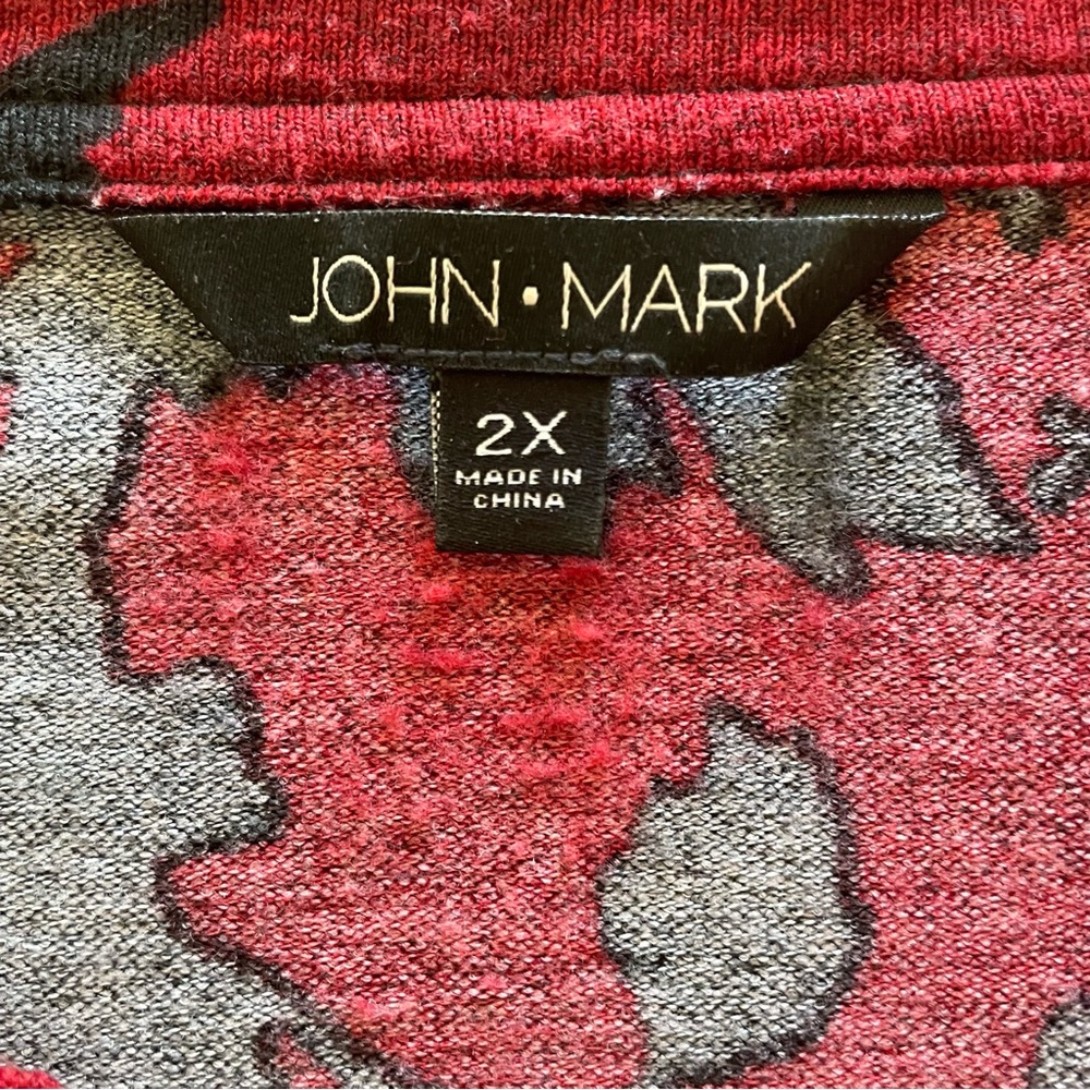 John Mark Knit Lagenlook Top w/ Shapable Collar and Pocket and Button Details 2X - Picture 4 of 9
